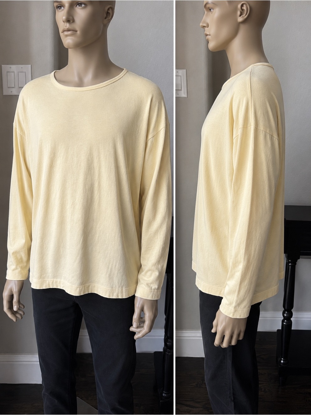 Knickerbocker NYC XL Men’s Golden Butter Yellow Long Sleeve Cotton Tee Portugal